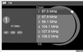 RENAULT SCENIC GPS CNC - AUDIO : Mémoriser une station favorite - 6