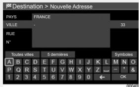 RENAULT SCENIC GPS CNC - NAVIGATION : Entrer une destination - 6