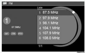 RENAULT SCENIC GPS CNC - AUDIO : Mémoriser une station favorite - 5