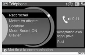 RENAULT SCENIC GPS CNC - TÉLÉPHONIE : Gérer un appel - 2