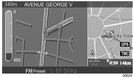 RENAULT SCENIC GPS CNC - Mode écrans partagés (mode 2D/3D ou mode 2D/2D) - 1