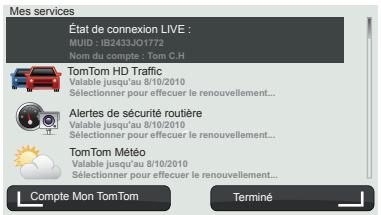 RENAULT CARMINAT TOMTOM ZE LIVE - « Mes services » - 1