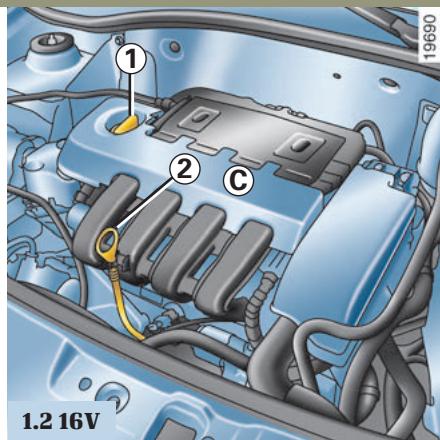 RENAULT CLIO 2 - Lecture du niveau à la jauge - 1
