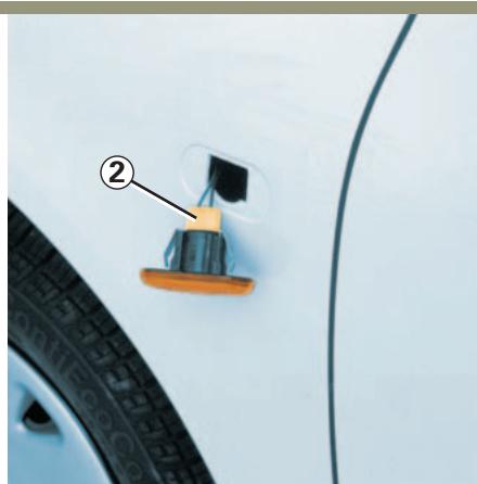 RENAULT CLIO 2 - RÉPÉTITEURS LATERAUX : remplacement des lampes - 2