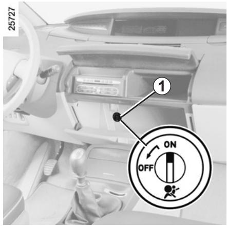 RENAULT ESPACE IV - SECURITE ENFANTS : désactivation, activation airbag passager avant (3/3) - 1