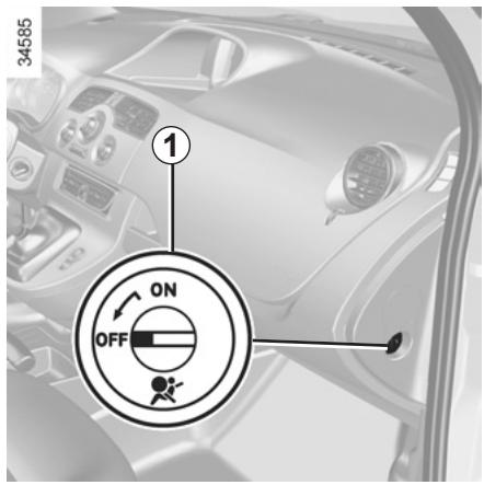RENAULT KANGO ZE - SÉCURITÉ ENFANTS : désactivation, activation airbag passager avant (1/3) - 1