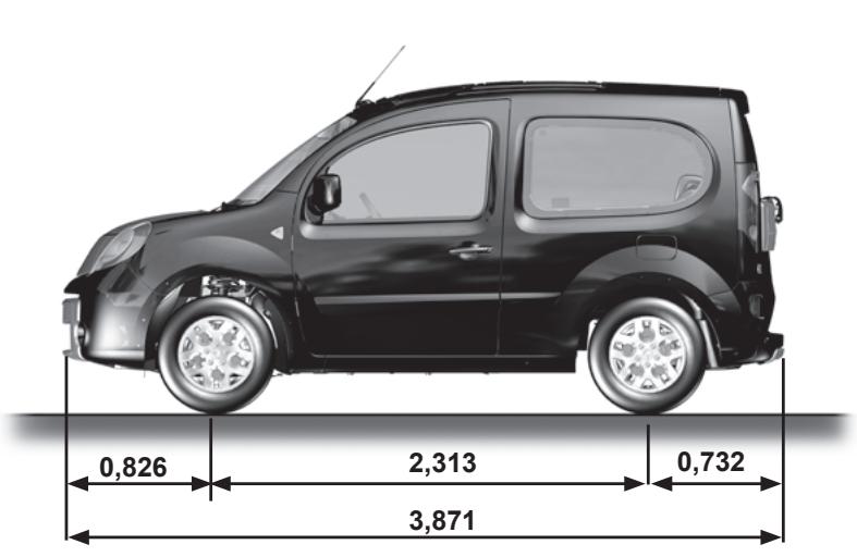 RENAULT KANGOO BE BOP - DIMENSIONS (en metres) - 1
