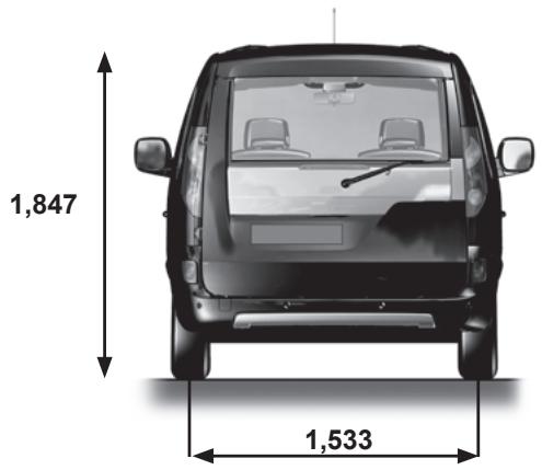 RENAULT KANGOO BE BOP - DIMENSIONS (en metres) - 3