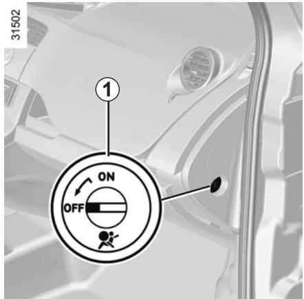 RENAULT KANGOO BE BOP - SECURITE ENFANTS : désactivation, activation airbag passager avant (1/3) - 1