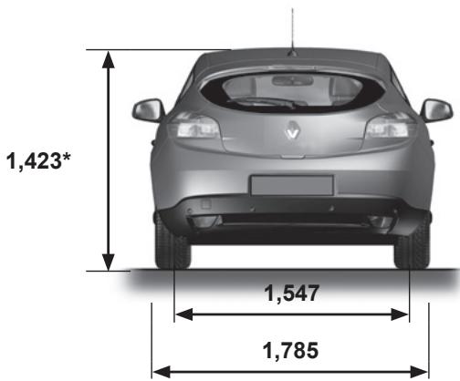 RENAULT MEGANE III - Dimensions (en mètres) (1/3) - 3