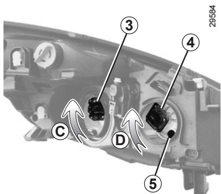 RENAULT SCENIC III RESTYLE - Accès au feu de croissement côté batterie - 1