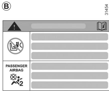 RENAULT SCENIC III RESTYLE - SECURITE ENFANTS : désactivation, activation airbag passager avant (2/3) - 2