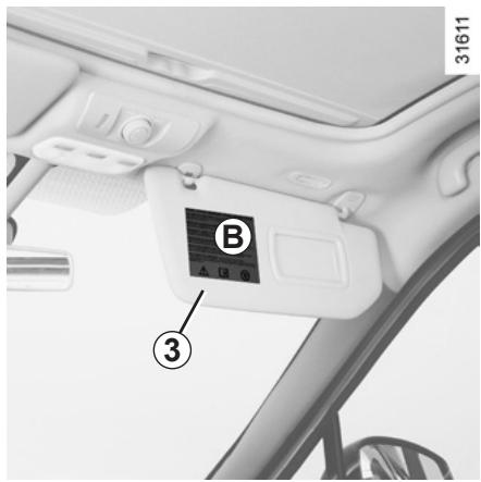 RENAULT SCENIC III RESTYLE - SECURITE ENFANTS : désactivation, activation airbag passager avant (2/3) - 1