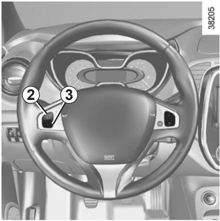 RENAULT CAPTUR 2013 - RÉGULATEUR-LIMITEUR DE VITESSE : fonction limiteur (2/3) - 1