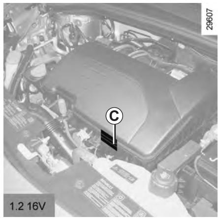 RENAULT CLIO 3 2010 - Plaque moteur ou étiquette moteur C - 1