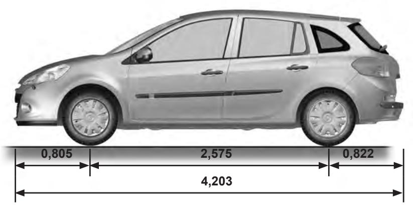 RENAULT CLIO 3 2010 - DIMENSIONS (en mètres) (2/2) - 1