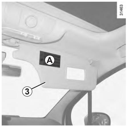 RENAULT GRAND MODUS 2011 - SECURITE ENFANTS : désactivation, activation airbag passager avant (2/3) - 1