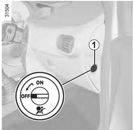RENAULT GRAND MODUS 2011 - SECURITE ENFANTS : désactivation, activation airbag passager avant (1/3) - 1