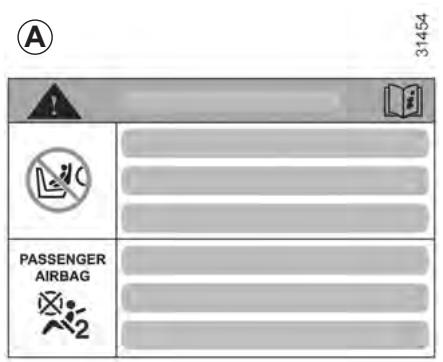 RENAULT GRAND MODUS 2011 - SECURITE ENFANTS : désactivation, activation airbag passager avant (2/3) - 2