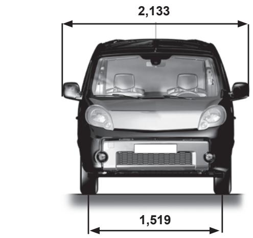 RENAULT KANGOO BE BOP 2011 - DIMENSIONS (en metres) - 2