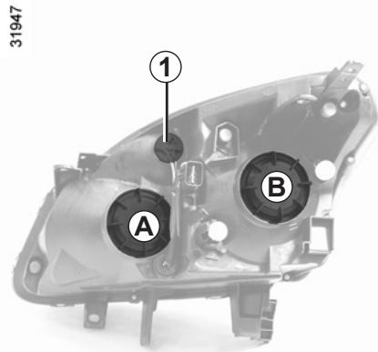 RENAULT KOLEOS 2011 - PROJECTEURS LAMPES HALOGÈNE : remplacement des lampes - 1