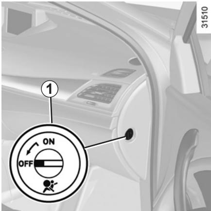 RENAULT MEGANE 3 - SECURITE ENFANTS : désactivation, activation airbag passager avant (1/3) - 1