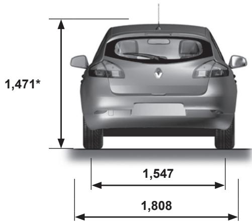 RENAULT MEGANE 3 - DIMENSIONS (en metres) (2/3) - 3