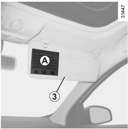 RENAULT MEGANE 3 2013 - SÉCURITÉ ENFANTS : désactivation, activation airbag passager avant (2/3) - 1