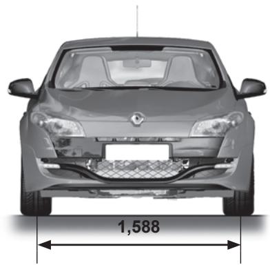 RENAULT MEGANE 3 RS - DIMENSIONS (en mètres) - 2