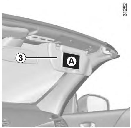 RENAULT MEGANE CC 3 2012 - SÉCURITÉ ENFANTS : désactivation, activation airbag passager avant (2/3) - 1
