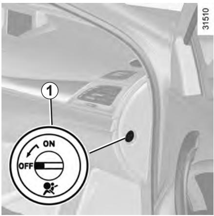 RENAULT MEGANE CC 3 2012 - SÉCURITÉ ENFANTS : désactivation, activation airbag passager avant (1/3) - 1