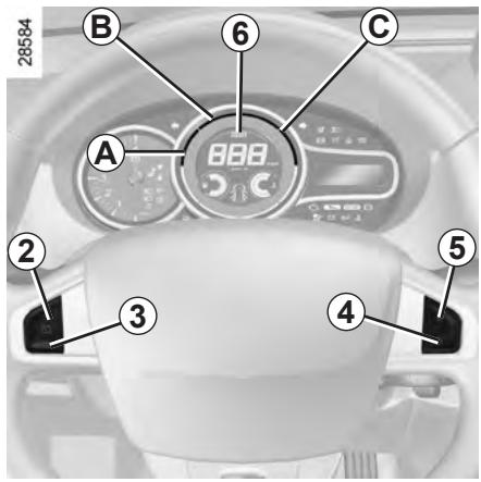 RENAULT MEGANE CC 3 2012 - RÉGULATEUR-LIMITEUR DE VITESSE : fonction régulateur (3/4) - 1