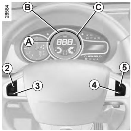 RENAULT MEGANE CC 3 2012 - RÉGULATEUR-LIMITEUR DE VITESSE : fonction régulateur (4/4) - 1