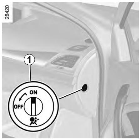 RENAULT MEGANE CC 3 2012 - SÉCURITÉ ENFANTS : désactivation, activation airbag passager avant (3/3) - 1