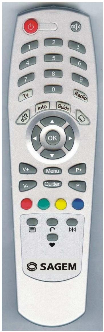 SAGEM ISD74 TNTSAT - Telecommande - 1