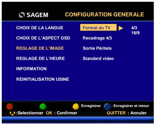 SAGEM ISD74 TNTSAT - 6.1.3.3Réglage de l'image - 1