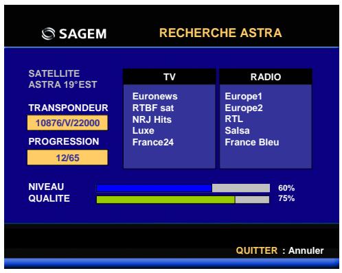 SAGEM ISD74 TNTSAT - Choix d'une nouvelle région France 3 - 1