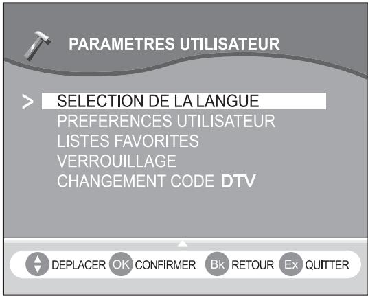 SAGEM AXIUM DLP 50 - Sélection de la langue - 2