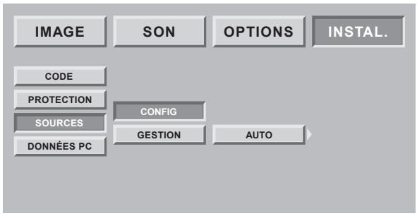 SAGEM AXIUM DLP 50 - Configuration des entrées - 1