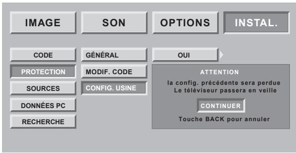 SAGEM AXIUM DLP 50 - Retour à la configuration initiale - 1