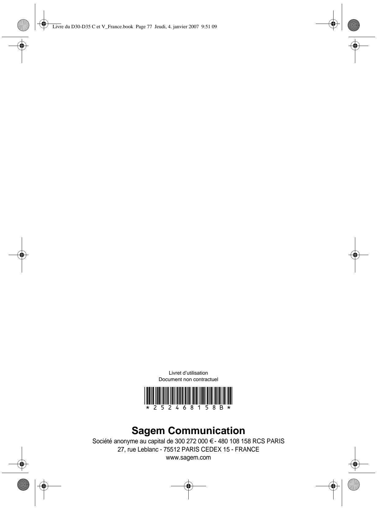 SAGEM D35C - Attention : - 20