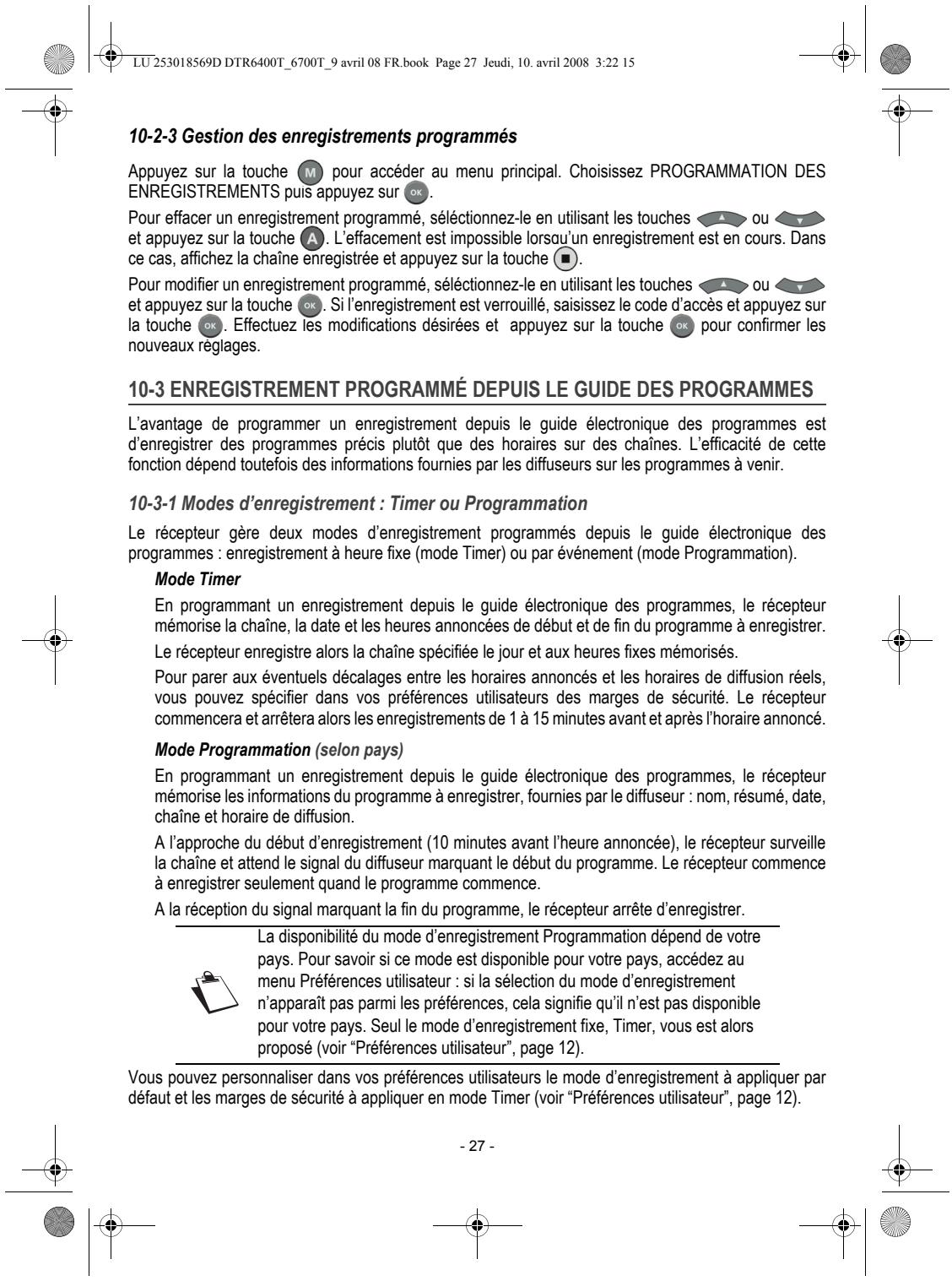 SAGEM DTR 67160 SL-T - 10-1 ENREGISTREMENT SIMPLE (D'UN PROGRAMME EN DIRECT OU DIFFÉRÉ) - 7