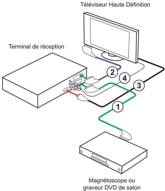 SAGEM ISD91 HD TNTSAT - Raccordement à un téléviseur et à un magnétoscope ou graveur de DVD - 1