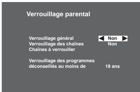 SAGEM ISD91 TNTSAT - Options de verrouillage parental - 1