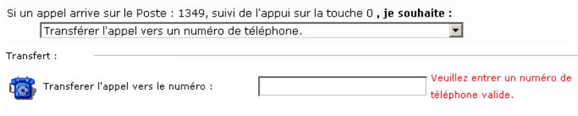 SAGEM OPEN LINE EVA - Transférer l'appel vers un numéro de téléphone - 1
