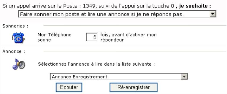 SAGEM OPEN LINE EVA - Faire sonner mon poste et dire uneannounce si je ne répônds pas - 1