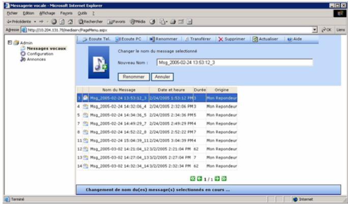 SAGEM OPEN LINE EVA - Renommer un message - 1