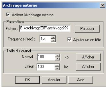 SAGEM OPEN LINE SERVER - Paramétrer les options d'archivage - 4