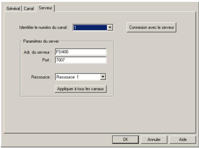 SAGEM OPEN LINE SERVER - Cliquez ensuite sur l'onglet Serveur. - 1