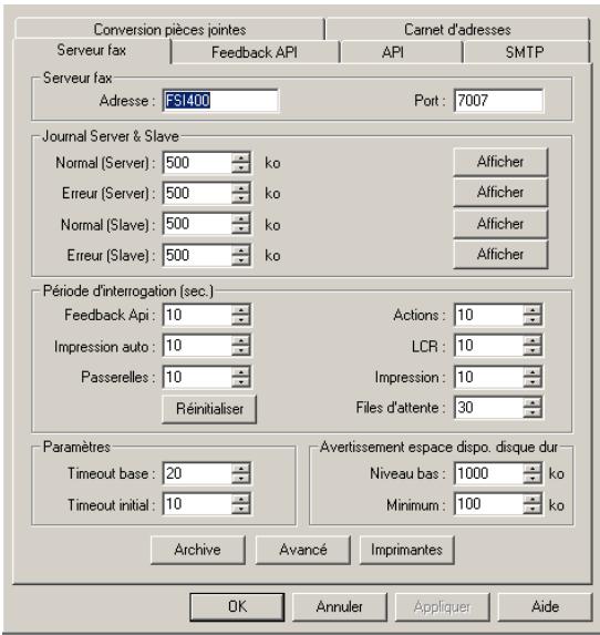 SAGEM OPEN LINE SERVER - Paramétrer les options d'archivage - 3